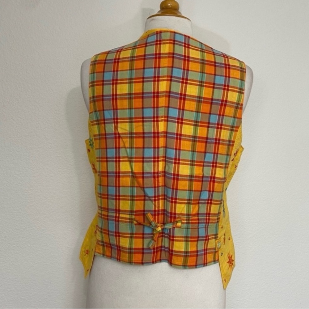 Vintage RARE Oilily Golden Yellow Embroidered Button Vest Waistcoat Size XL - Picture 2 of 16